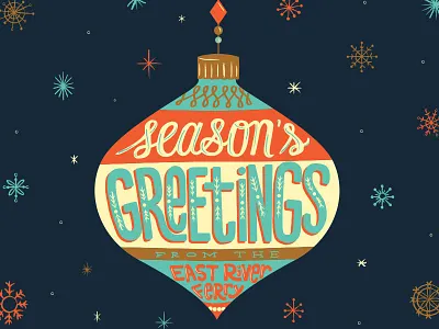 Season's Greetings december handlettering holiday holiday card illustration lettering ornament script seasons greetings snowflakes typography vintage