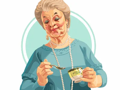 Agata agata character illustration jevees and wooster man retro vector vectorillustration vintage