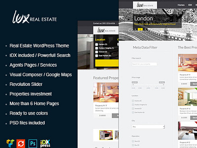 Real Estate WordPress Theme and Single Property Real Estate for sale house housing property real estate real estate template real estate wordpress theme rentals website wp theme real estate