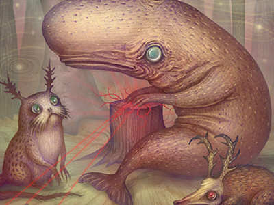 The Seance (Rebels of the Universe Deciding On Humanity) animals creatures fantasy illustration whale