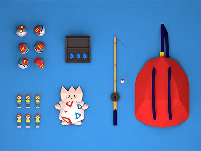 Misty 3d c4d illustration low poly pokemon video game