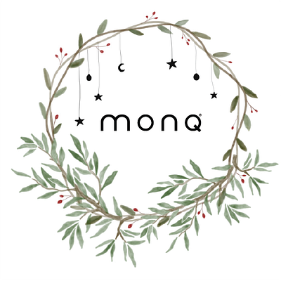 Sticker Design for MONQ branding print design sticker design