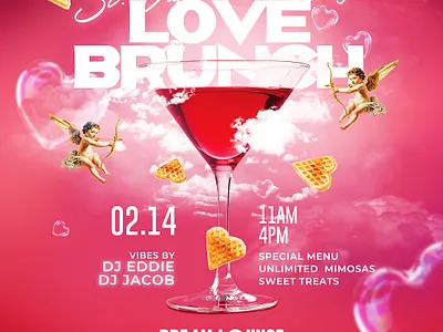 Valentines Day Brunch Flyer Template party