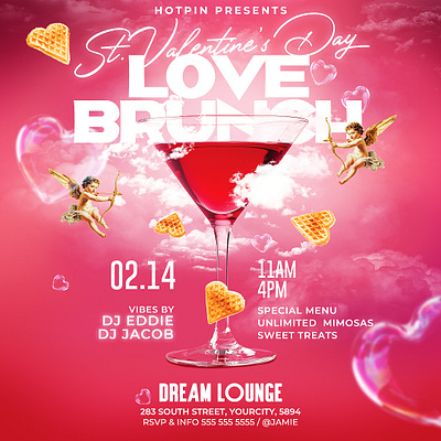 Valentines Day Brunch Flyer Template party