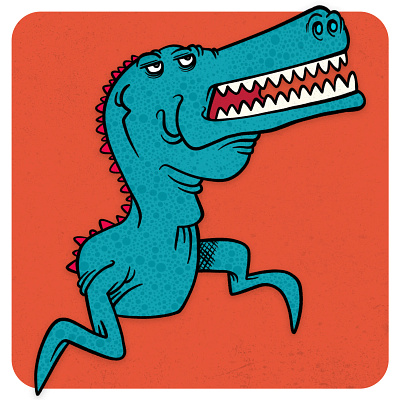 Crocodinosaur blue cartoon child design illustration ilu monster monsterdoodle