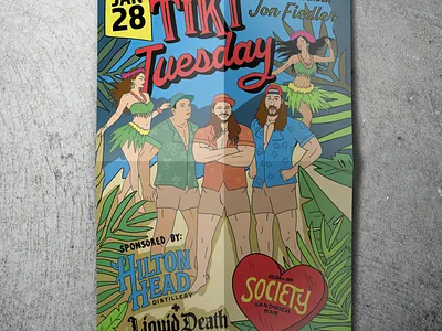 Poster Design - Tiki Tuesday Jan 2025 design graphic design illustration poster poster design vector