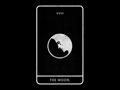 The Moon. black face minimal moon tarot tear white