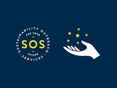 SOS badge branding design hand icon iconography identity illustration logo patch vintage