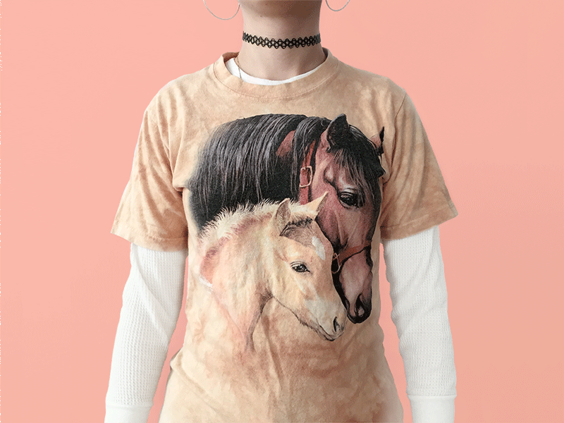 Love, Horses 1990s animated animation gif horse horses love t shirt tee