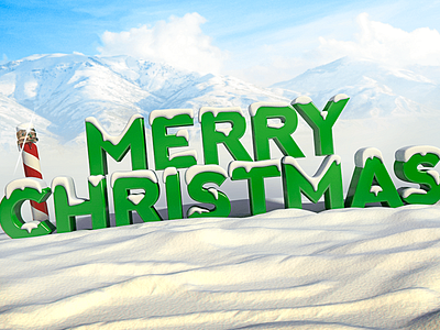 Merry Christmas 3d blender snow winter