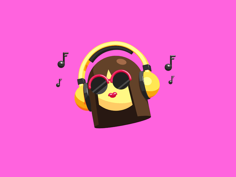 Boogie On Reggae Woman animation c4d cinema 4d gif girl headphones music sketch and toon sunglasses woman