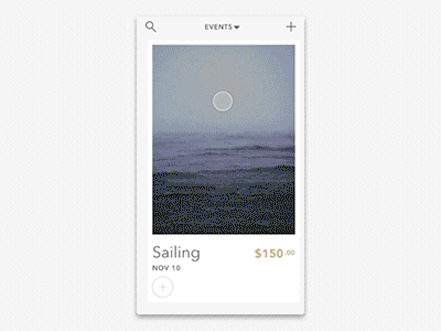 Event Cards animation cards events gallery images interaction ios principle swipe timeline transition travel