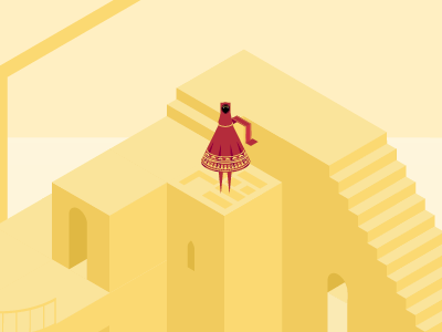 Monument Journey illustration isometric journey monument valley