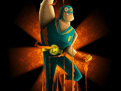 Mr Luchador art artwork digital drawing event flyer illustration poster print