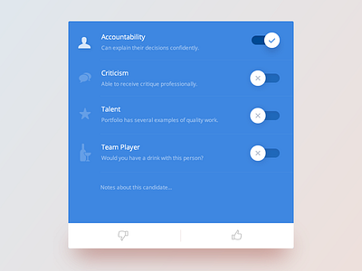 Toggle :: Daily UI - 015 015 blue card daily form icons list toggle ui