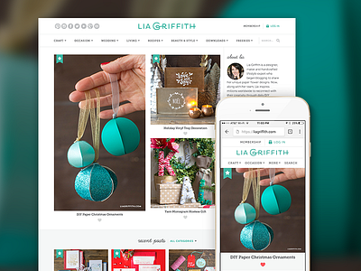 Lia Griffith, Membership Blog And Website blog crafts diy membership mobile premium redesign responsive subscription ux web wordpress