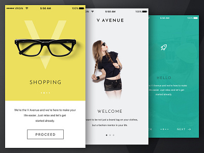 V Avenue WIP: Walkthroughs app ecommerce ios kit screen shop start ui walkthrough