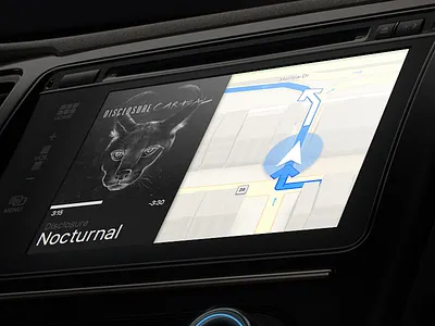 Car Interface 034 car carplay dailyui directions interface ios map music