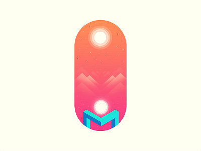 Sun Valley game icon illustration isometric minimal mobile monument moon mountain psychedelic sun valley