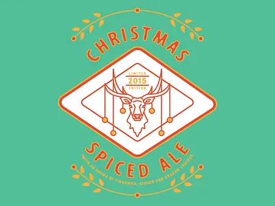Christmas Spiced Ale ale beer christmas crowler deer illustration label packaging