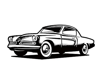 WIP car classic illustration old vector vintage