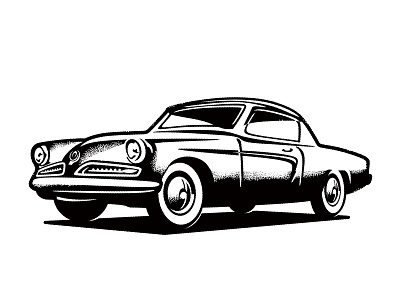 WIP car classic illustration old vector vintage