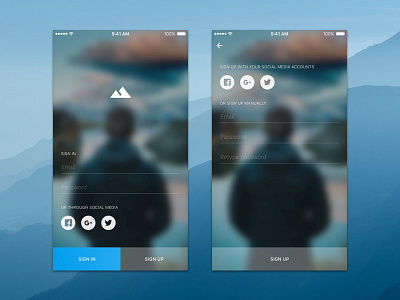 Sign in UI app application interface ios minimal ui ux