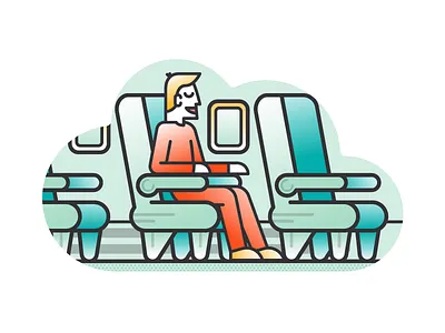Flight Passenger airplane flight illustration illustrator miguelcm passenger seat