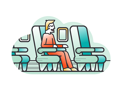 Flight Passenger airplane flight illustration illustrator miguelcm passenger seat