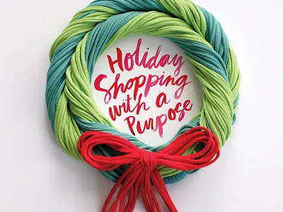 Rethreaded Holiday Creative christmas giving green holiday red scarves shopping type typography watercolor wreath