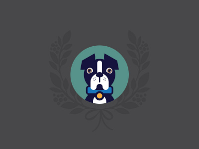 Beans boston terrier christmas dog fargo illustration logo mark puppy simple