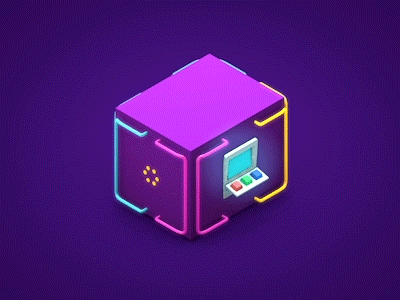 colour generator c4d cinema 4d cmyk cube gif isometry low poly rgb transformator