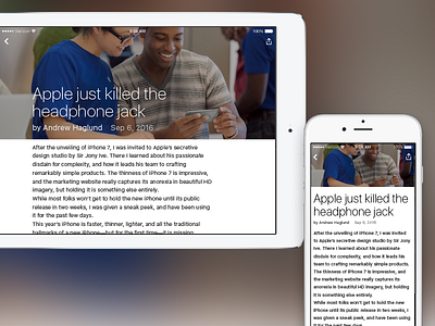 Daily UI #035 Blog Post 035 blog post blogs dailyui ipad iphone news stories