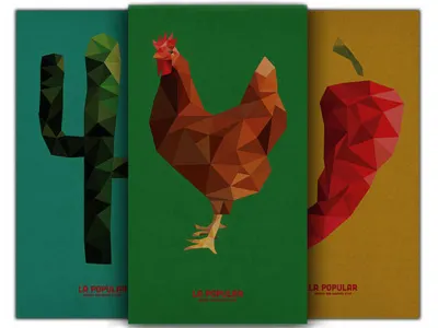 Taco Shop Illustrations burrito cactus chicken chili geometric illustration low poly mexican packaging pepper polygon taco