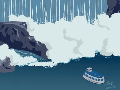 Niagara Falls boat falls foam illustration mist niagara rocks vacation water waterfall