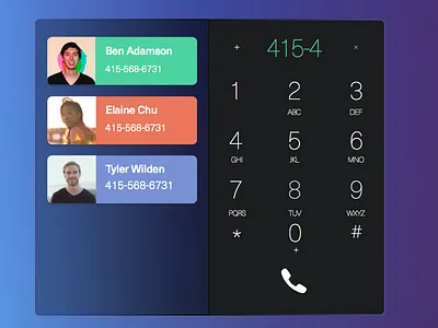 Day003 - Dial Pad 100days contacts dailyui iphone messenger ui