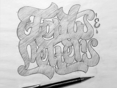 Fonts & Letters fat scripts lettering pencil pushers sketch