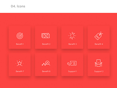 Icons css documentation flat icons line presentation shadow style guide vector