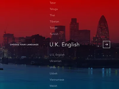 Shot 056 - Language Selector clean interface language list menu minimal photography select typography ui user