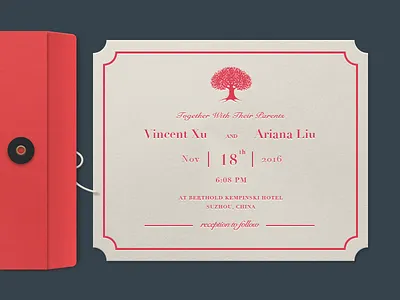 Day 005 - Invitation card envelope flat intive invitation letterpress pink print ui wedding