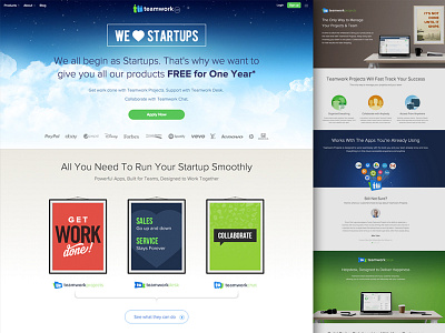 Teamwork.com for Startups chat free help desk landing page productivity project management saas software startup teamwork