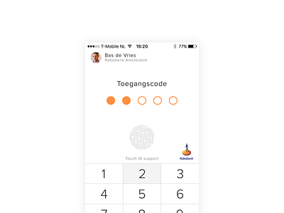 Rabobank login app dailyui ios iphone login rabobank touchid