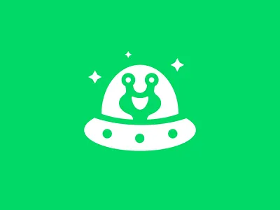 Alien alien design icon logo simple ufo