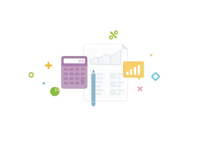 Illustration for client project apple calculator documents fb flat illustration pencil pro social vector vk