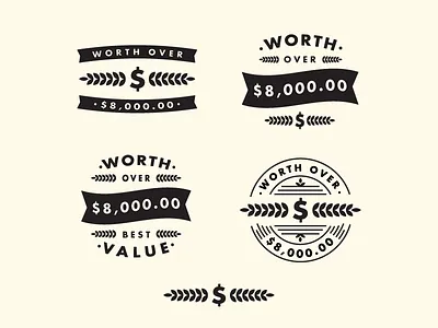 Badges badges dollar sign fancy illustration logo mark money price tag worth