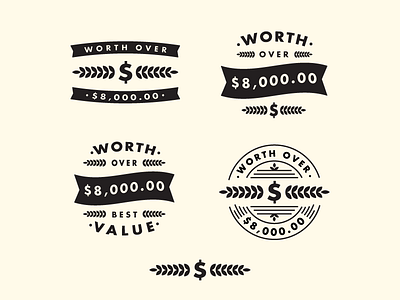 Badges badges dollar sign fancy illustration logo mark money price tag worth