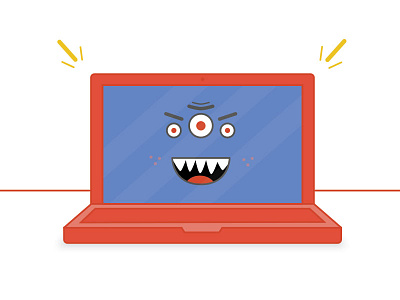 Blue Screen Of Death computer illistration monster