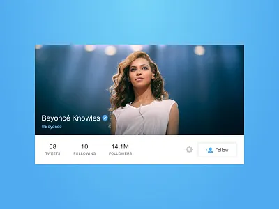 Shot 057 - Twitter Profile blog card clean follow interface messaging minimal music profile subscribe ui user