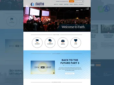 Faith Bible Church church design flat grid responsive site web website