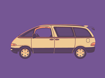 WiP - gift for nomadic comrads estima flat illustration toyota van